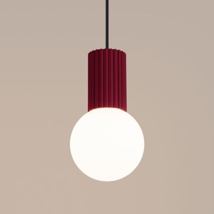 Lestenec na vrvici HALO 1xG9/8W/230V pr. 12 cm rdeča
