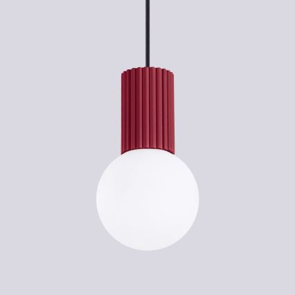 Lestenec na vrvici HALO 1xG9/8W/230V pr. 12 cm rdeča
