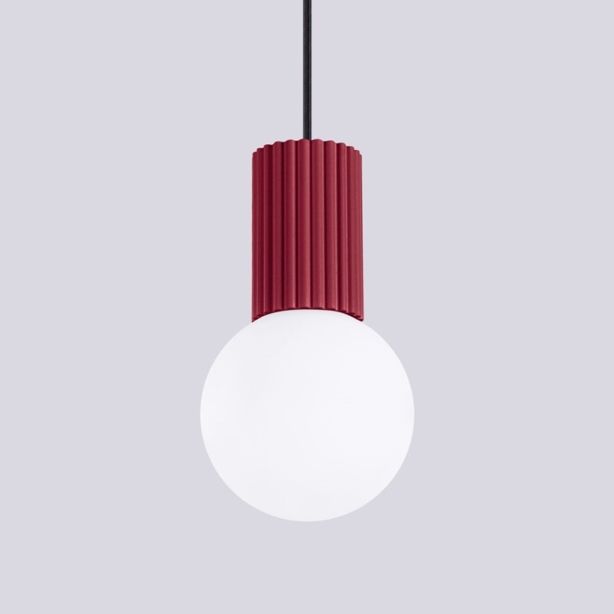 Lestenec na vrvici HALO 1xG9/8W/230V pr. 12 cm rdeča