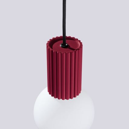 Lestenec na vrvici HALO 1xG9/8W/230V pr. 12 cm rdeča