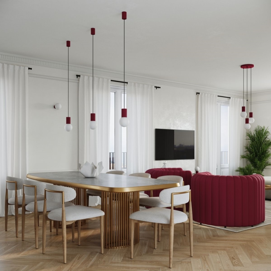 Lestenec na vrvici HALO 3xG9/8W/230V pr. 25 cm rdeča