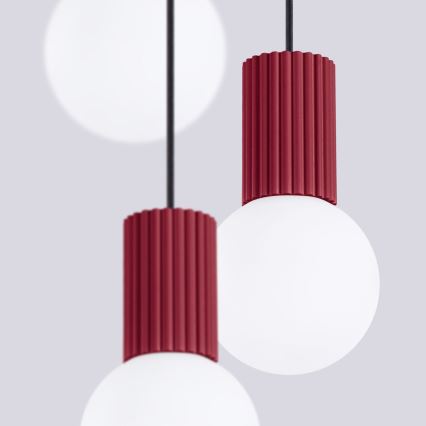 Lestenec na vrvici HALO 3xG9/8W/230V pr. 25 cm rdeča