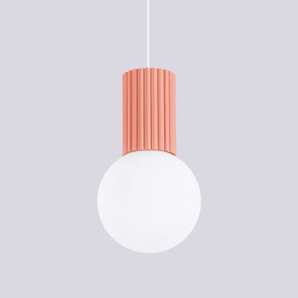 Lestenec na vrvici HALO 1xG9/8W/230V pr. 12 cm roza