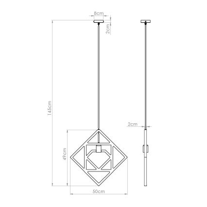 Lestenec na vrvici CARO 1xE27/15W/230V bukev