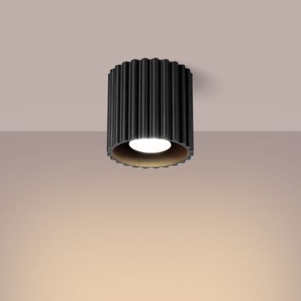 Točkovno svetilo AURA 1xGU10/10W/230V, premer 10 cm, črne barve
