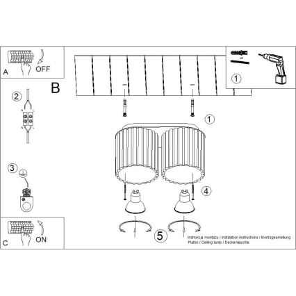 Točkovna svetilka AURA 2xGU10/10W/230V črna