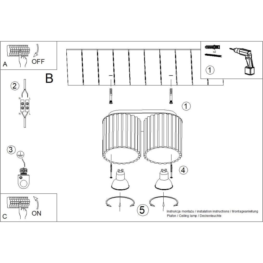 Točkovna svetilka AURA 2xGU10/10W/230V črna