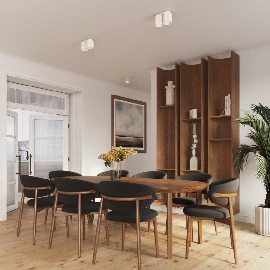 Točkovna svetilka AURA 1xGU10/10W/230V 10 cm kremna