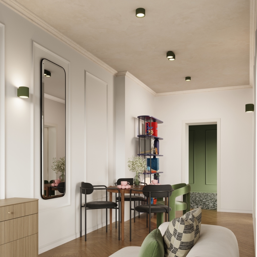 Točkovna svetilka AURA 2xGX53/10W/230V zelena