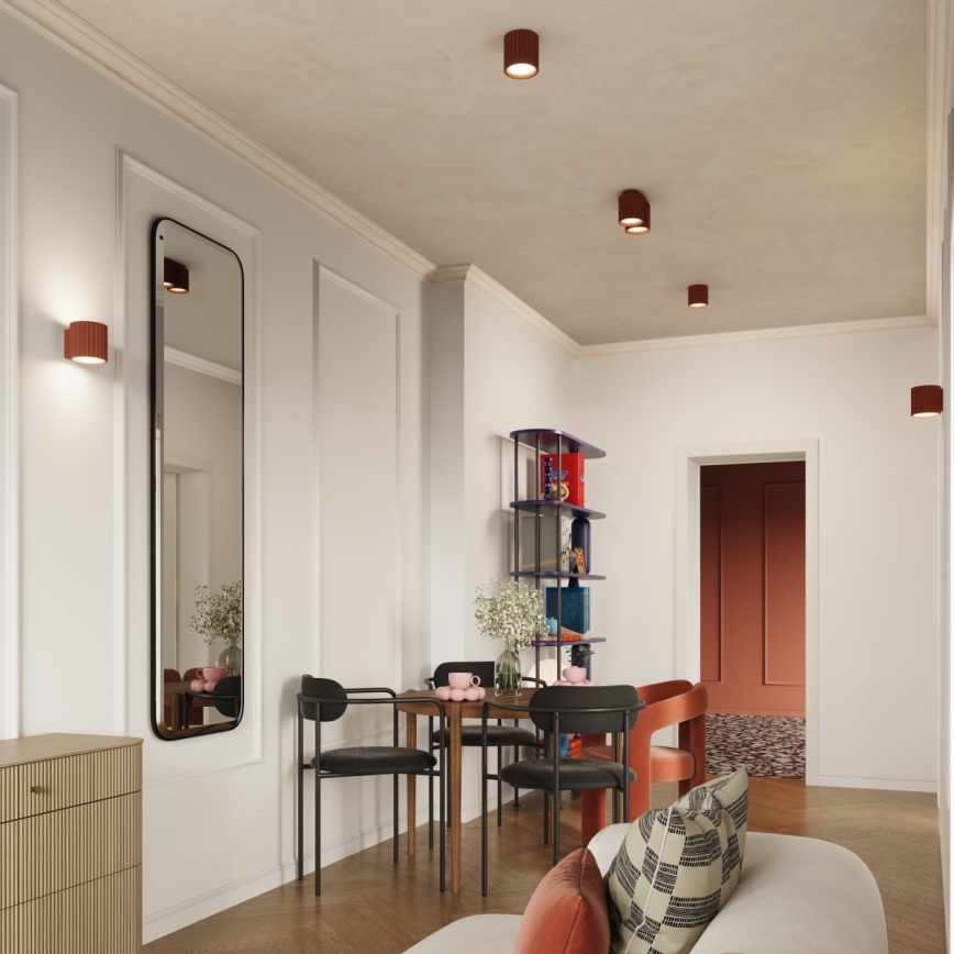 Točkovna svetilka AURA 1xGU10/10W/230V 10 cm oranžna