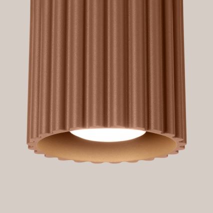Točkovna svetilka AURA 1xGU10/10W/230V Ø 10 cm rjava