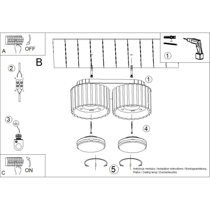 Točkovno svetilo AURA 2xGX53/10W/230V rjavo
