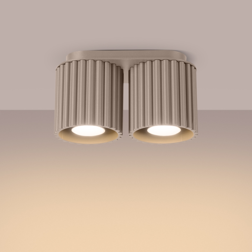 Točkovna svetilka AURA 2xGU10/10W/230V taupe