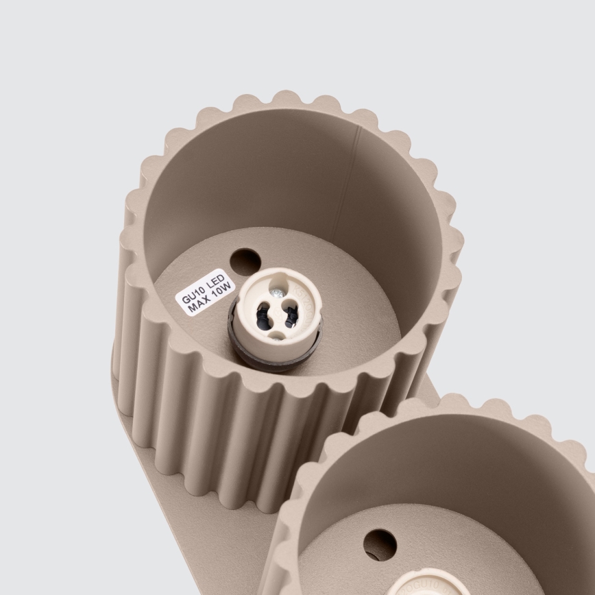 Točkovna svetilka AURA 2xGU10/10W/230V taupe