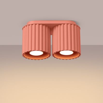 Točkovna svetilka AURA 2xGU10/10W/230V rožnata