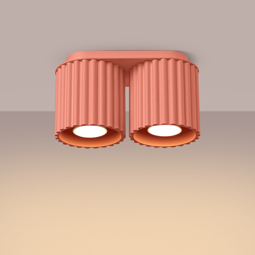 Točkovna svetilka AURA 2xGU10/10W/230V rožnata