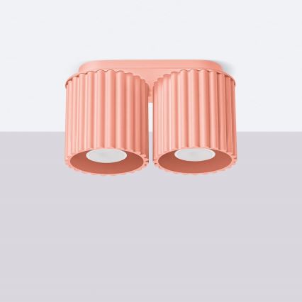 Točkovna svetilka AURA 2xGU10/10W/230V rožnata