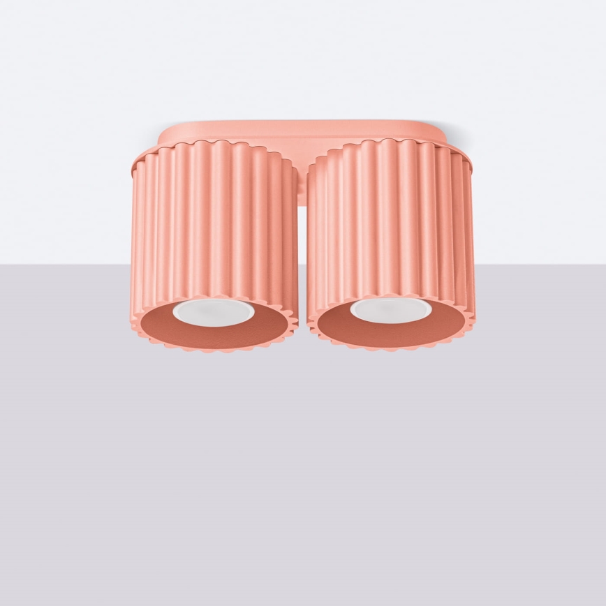 Točkovna svetilka AURA 2xGU10/10W/230V rožnata