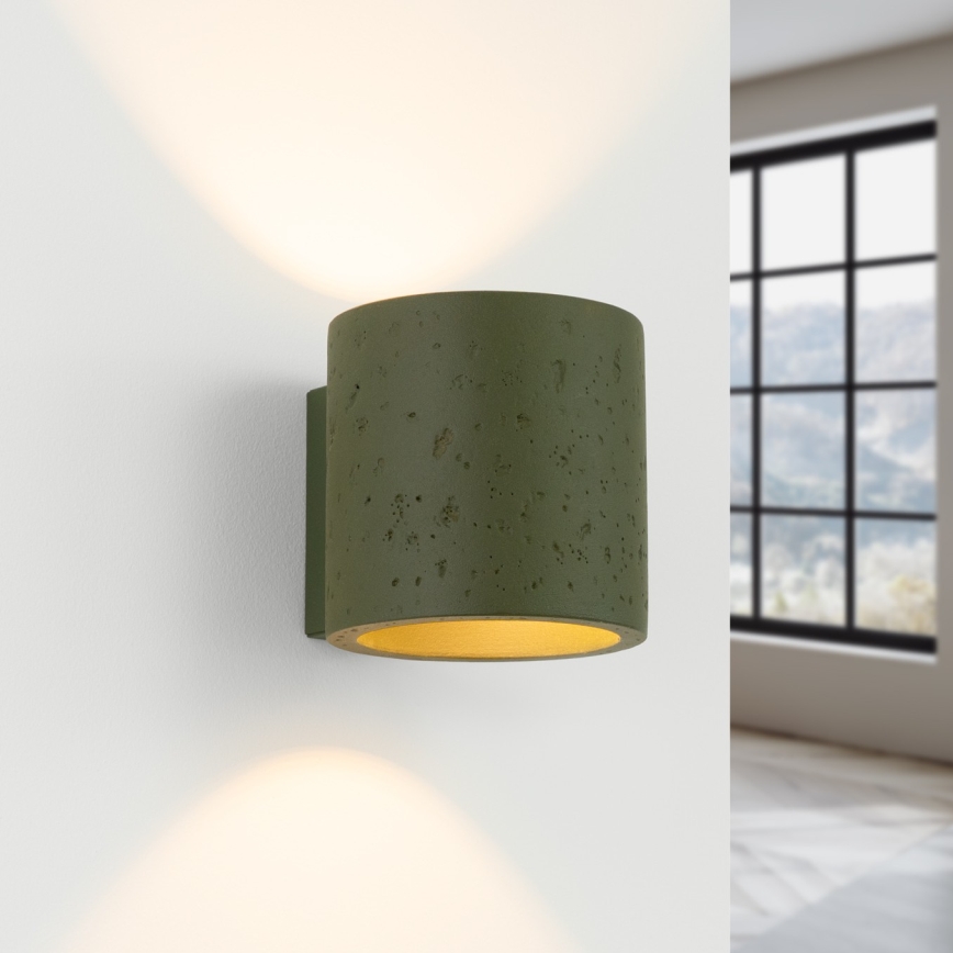 Stensko usmerjeno svetilo ORBIS 1xG9/8W/230V beton/zelena