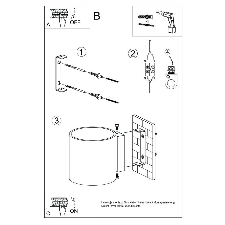 Stensko usmerjeno svetilo ORBIS 1xG9/8W/230V beton/zelena