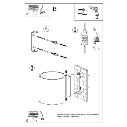 Stensko točkovno svetilo ORBIS 1xG9/8W/230V, beton/kremna
