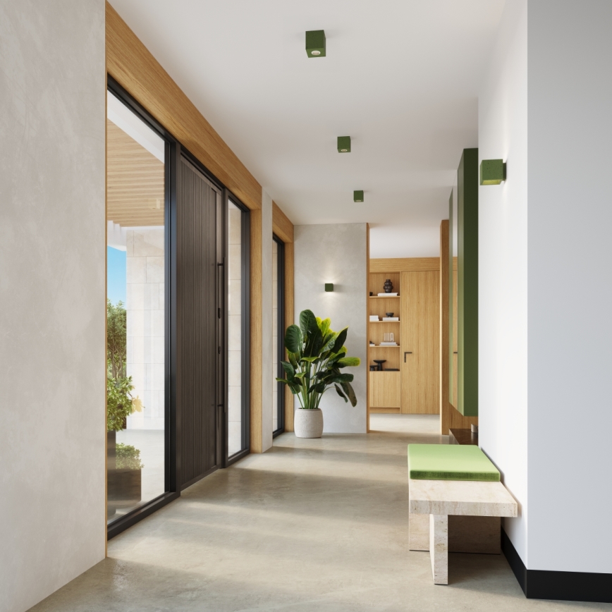 Stenska reflektorska svetilka QUAD 1xG9/8W/230V beton/zelena