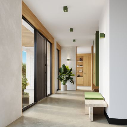 Točkovno svetilo QUAD 1xGU10/10W/230V beton/zelena