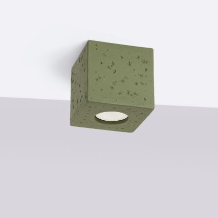 Točkovno svetilo QUAD 1xGU10/10W/230V beton/zelena