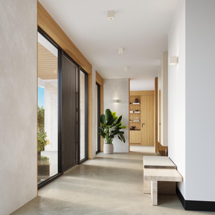 Smerna svetilka QUAD 1xGU10/10W/230V beton/kremna