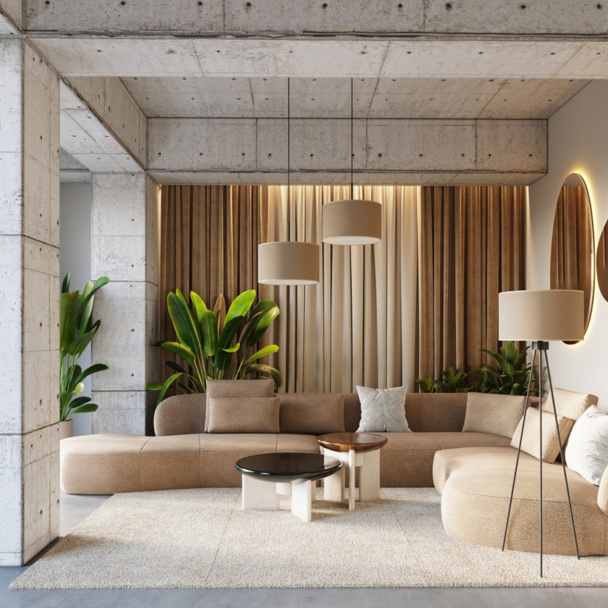 Lestenec na kablu NEVIA 1xE27/15W/230V premer 40 cm taupe