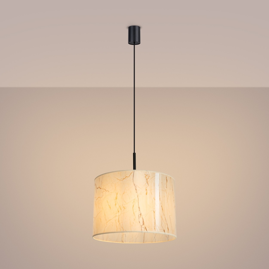 Lestenec na kablu NEVIA 1xE27/15W/230V, premer 40 cm, bež/marmorni dekor