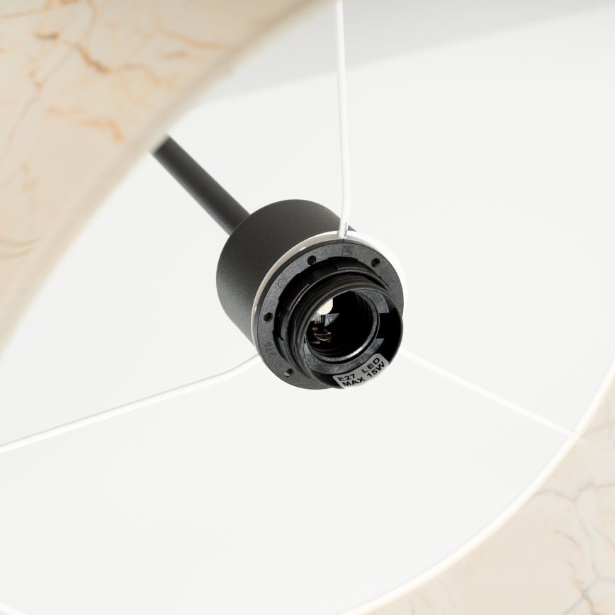 Lestenec na kablu NEVIA 1xE27/15W/230V, premer 40 cm, bež/marmorni dekor