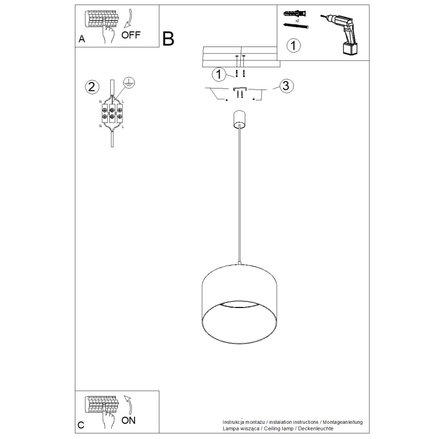 Lestenec na kablu NEVIA 1xE27/15W/230V, premer 40 cm, bež/marmorni dekor