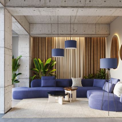 Viseči lestenec na kablu NEVIA 1xE27/15W/230V, premer 40 cm, modra