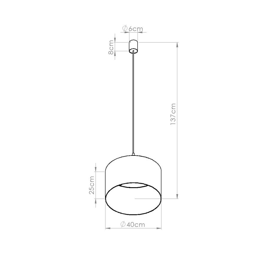 Viseča svetilka NEVIA na kablu 1xE27/15W/230V, premer 40 cm, rdeča