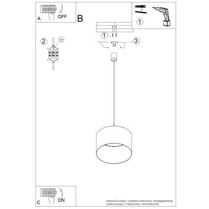 Viseča svetilka NEVIA na kablu 1xE27/15W/230V, premer 40 cm, rdeča
