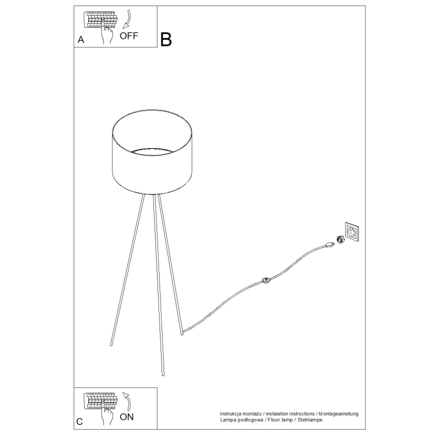 Stoječa svetilka NEVIA 1xE27/15W/230V taupe