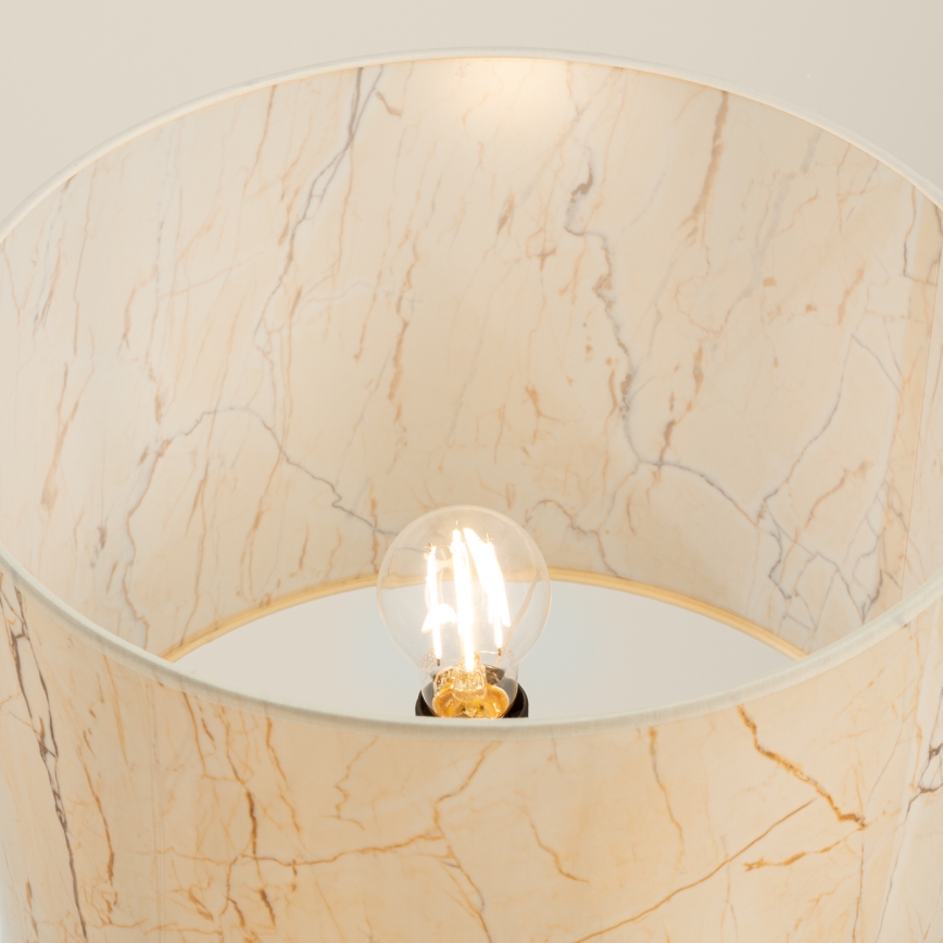 Stoječa svetilka NEVIA 1xE27/15W/230V bež/marmorni dekor