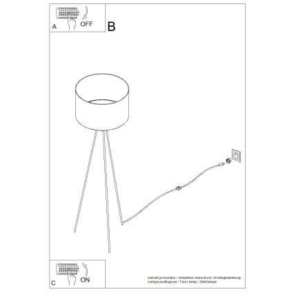 Stoječa svetilka NEVIA 1xE27/15W/230V bež/marmorni dekor
