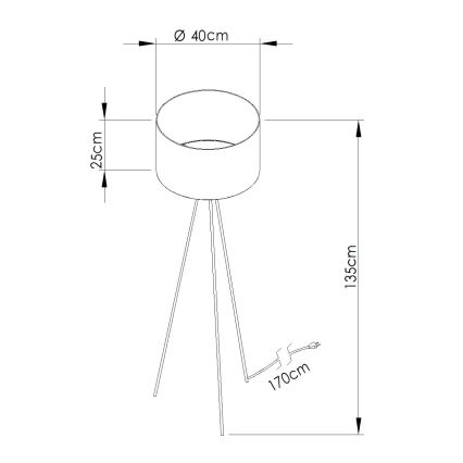 Stoječa svetilka NEVIA 1xE27/15W/230V rdeča