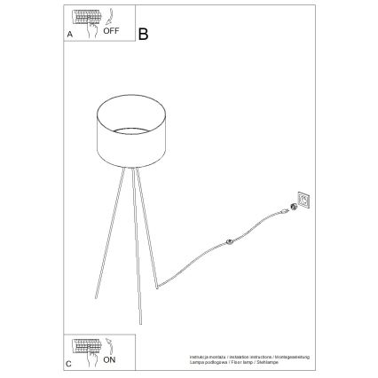 Stoječa svetilka NEVIA 1xE27/15W/230V rdeča