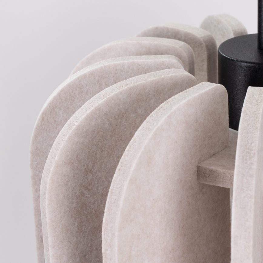 Viseča svetilka MULA na vrvici 1xE27/15W/230V, premer 27 cm, kremna