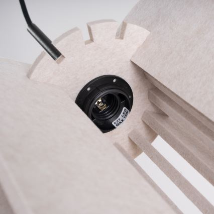 Viseča svetilka MULA na vrvici 1xE27/15W/230V, premer 27 cm, kremna