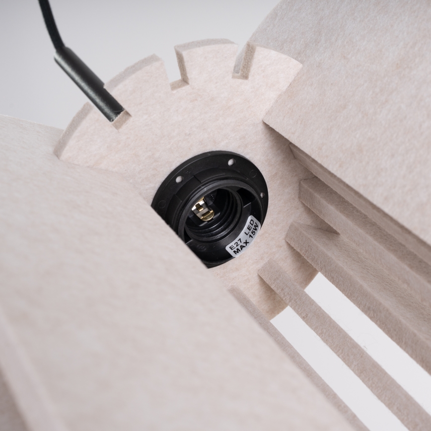 Viseča svetilka MULA na vrvici 1xE27/15W/230V, premer 27 cm, kremna