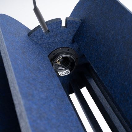 Viseča svetilka MULA z vrvico, 1×E27, 15 W, 230 V, Ø 27 cm, modra