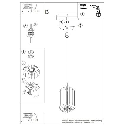 Viseča svetilka MULA z vrvico, 1×E27, 15 W, 230 V, Ø 27 cm, modra