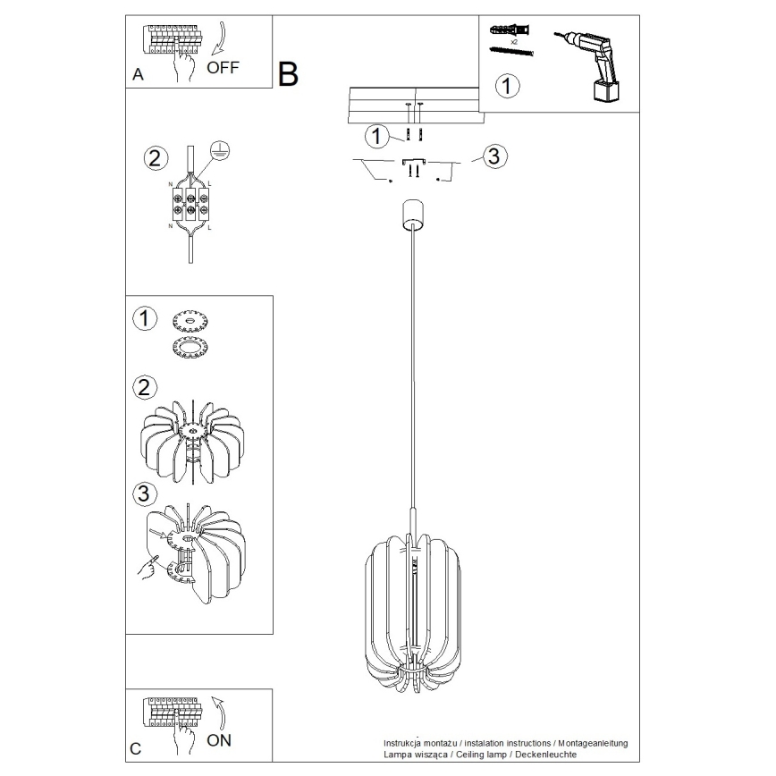 Viseča svetilka MULA z vrvico, 1×E27, 15 W, 230 V, Ø 27 cm, modra