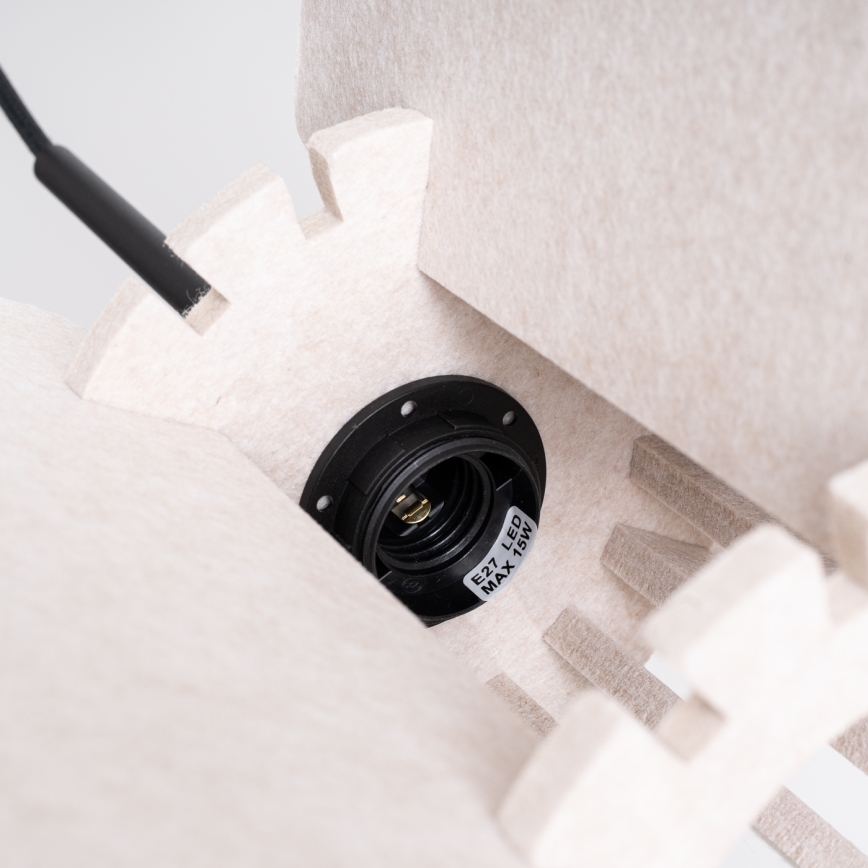 Lestenec na kablu MULA 1xE27/15W/230V, premer 45 cm, kremne barve