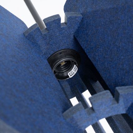 Viseča svetilka na kablu MULA 1xE27/15W/230V premer 45 cm modra