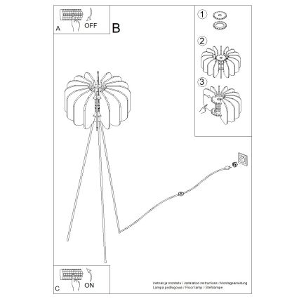 Stoječa svetilka MULA 1xE27/15W/230V modra
